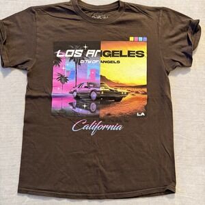 Popular Poison Los Angeles California Graphic T Shirt Medium Retro LA Car Tee